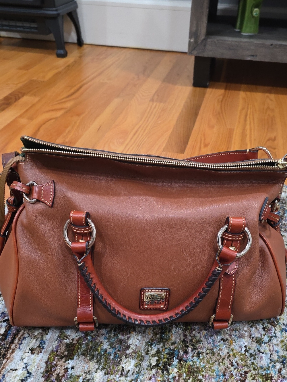Dooney & Bourke Florentine Leather Satchel – Natural – 15 Inch